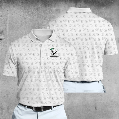 BOGO  - Just Swing It SP Funny Golfing Seamless Pattern Men Polo Shirt