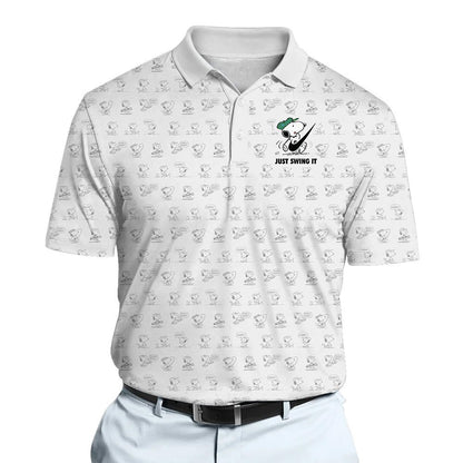 BOGO  - Just Swing It SP Funny Golfing Seamless Pattern Men Polo Shirt