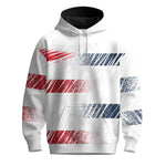 2026  Red Blue Horizontal Lines Men Hoodie