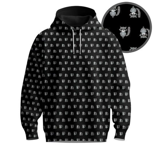 Black Raccoon Men Hoodie