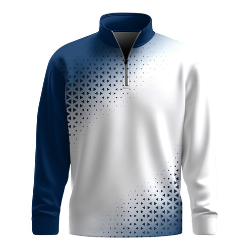 Blue Triangle Half Pattern  Men Quarter-zip Pullover