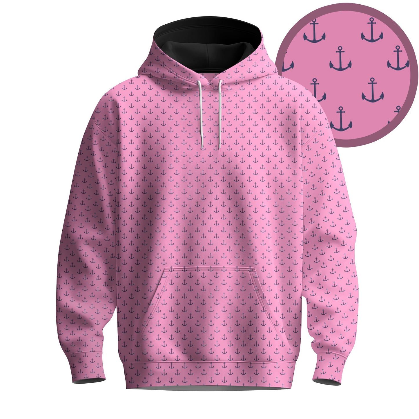 Pink Anchor  Men Hoodie