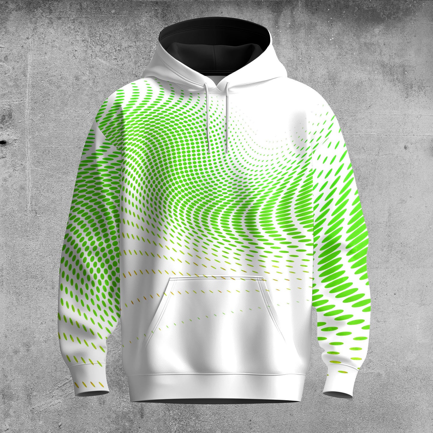 Dynamic Sporty Green Pattern  Men Hoodie