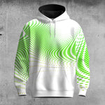 Dynamic Sporty Green Pattern  Men Hoodie