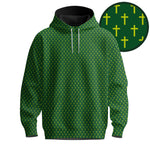Green Yellow Cross  Pattern Men Hoodie