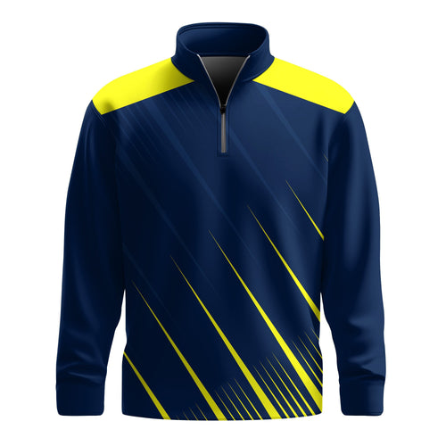 Blue Yellow Sport Men Quarter-zip Pullover