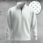 White Anchor  Men Quarter-zip Pullover