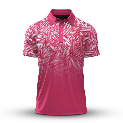 Pink  Men Polo Shirt