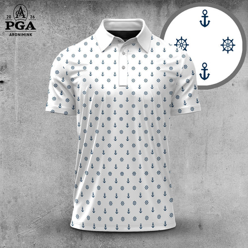 White Rudder And Anchor 2026  Men Polo Shirt