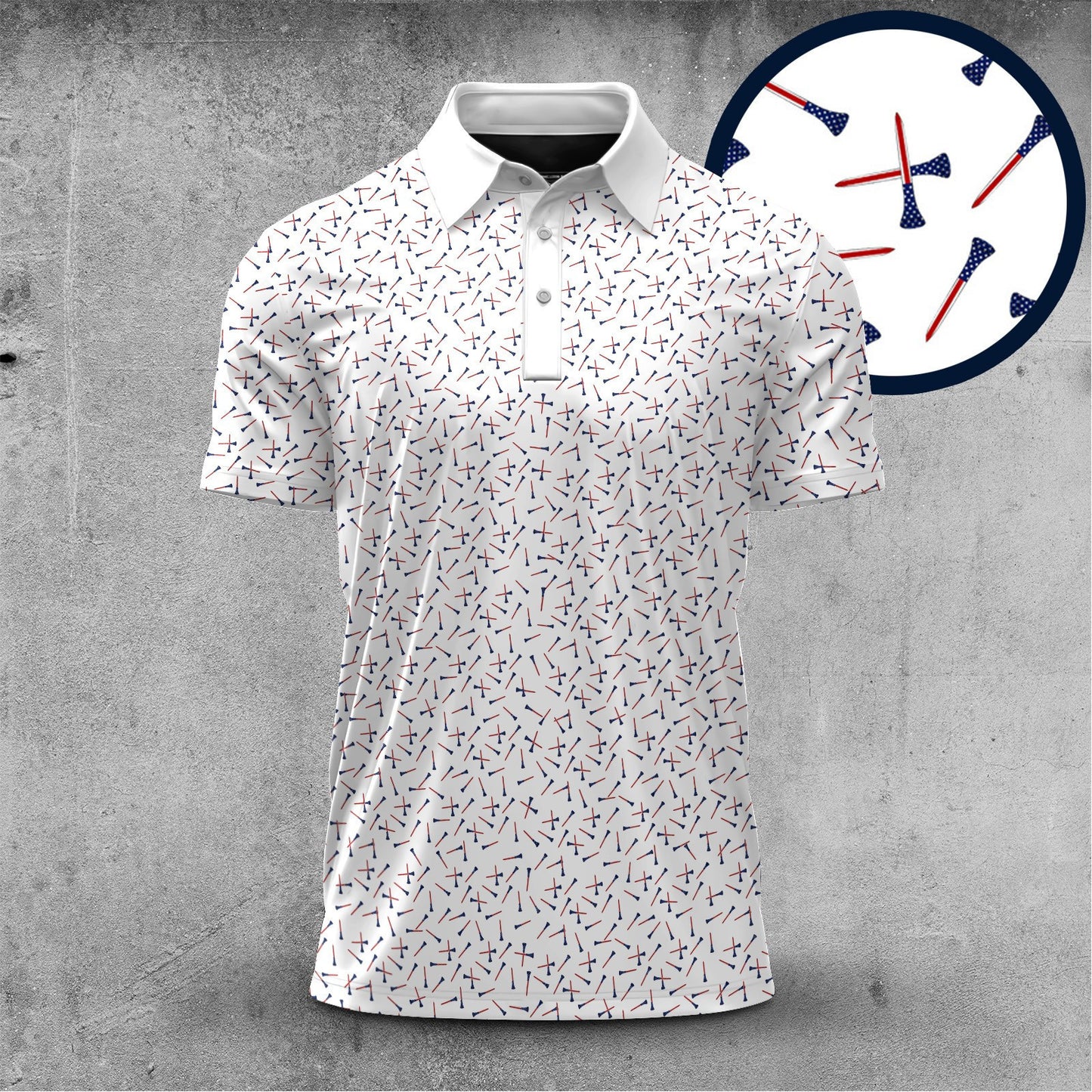 America Golf Tee Pattern 2026  Men Polo Shirt
