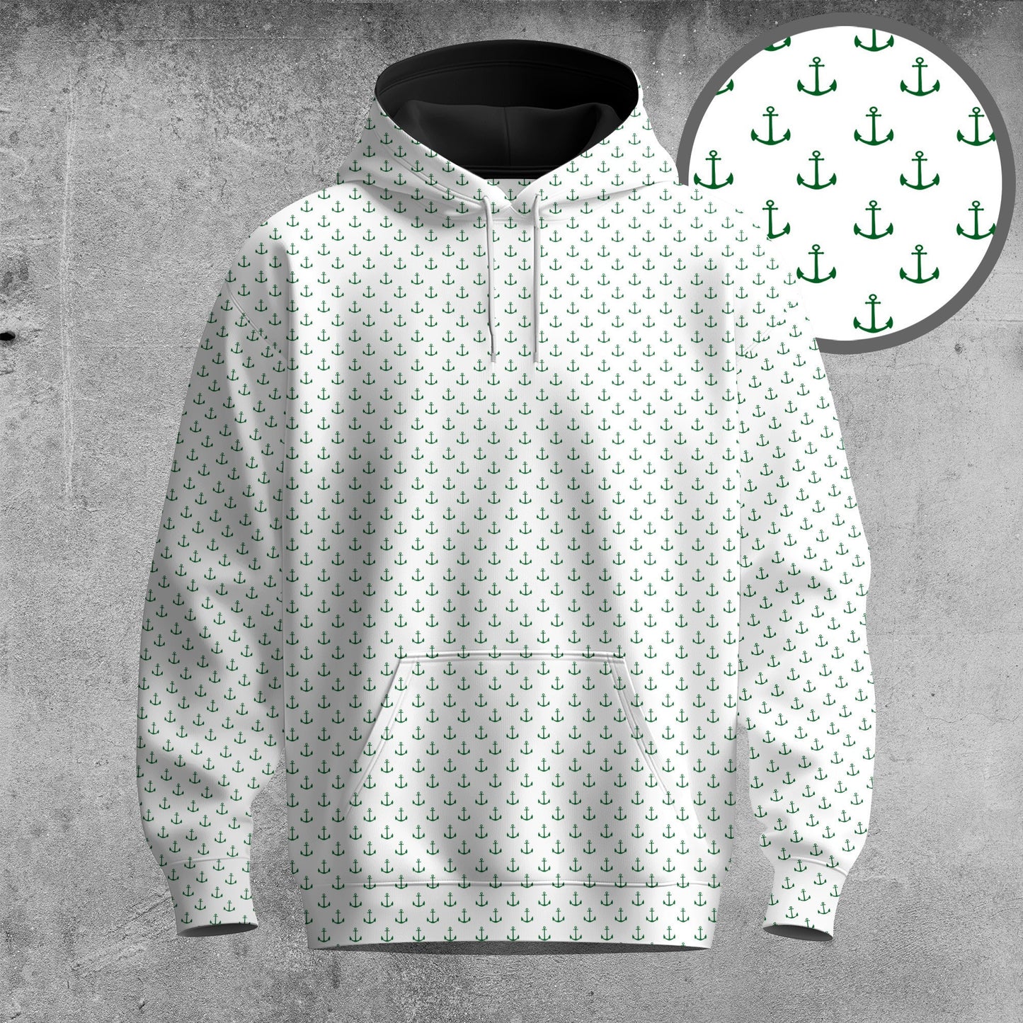 White Anchor  Men Hoodie