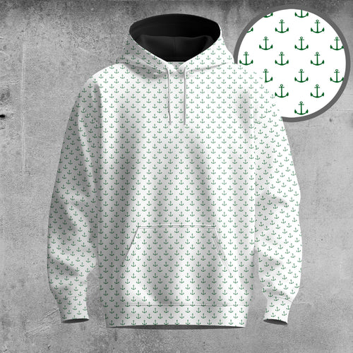 White Anchor  Men Hoodie