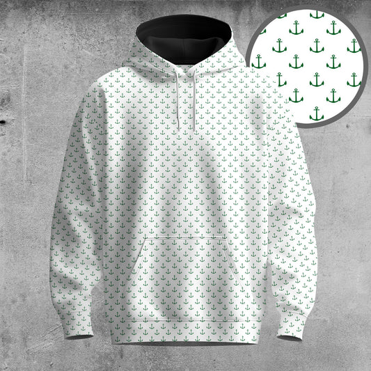 White Anchor  Men Hoodie
