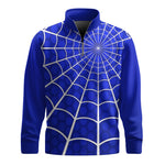 Blue Spider Web Men Quarter-zip Pullover