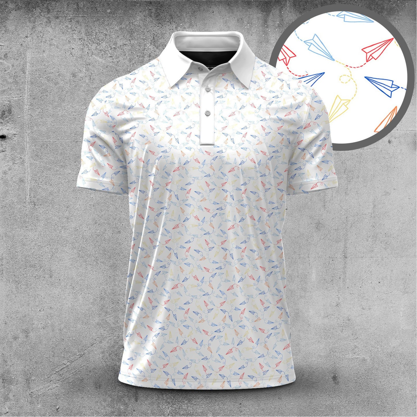 Colorful Paper Airplane 2026  Men Polo Shirt