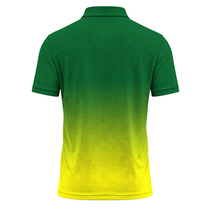 Gradient Green Yellow Men Polo Shirt