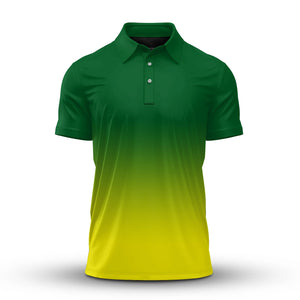 Gradient Green Yellow Men Polo Shirt