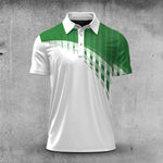 Green Stripe And White Men Polo Shirt
