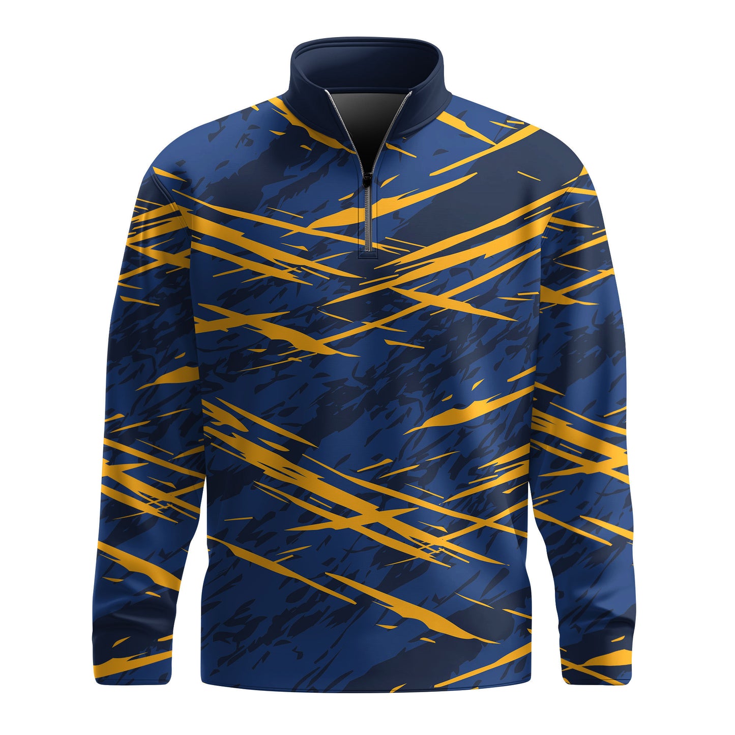 Yellow Blue Brush Men Quarter-zip Pullover