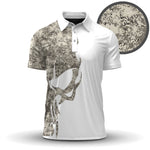 Skull Camo White Men Polo Shirt