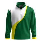 Green Yellow Line Men Quarter-zip Pullover