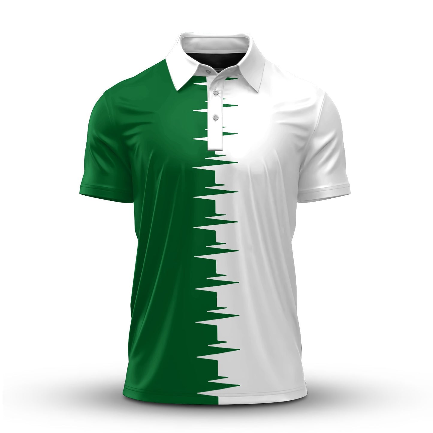 Half Green  Men Polo Shirt