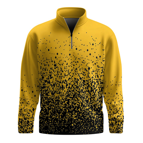 Black Yellow Pattern 2026  Men Quarter-zip Pullover