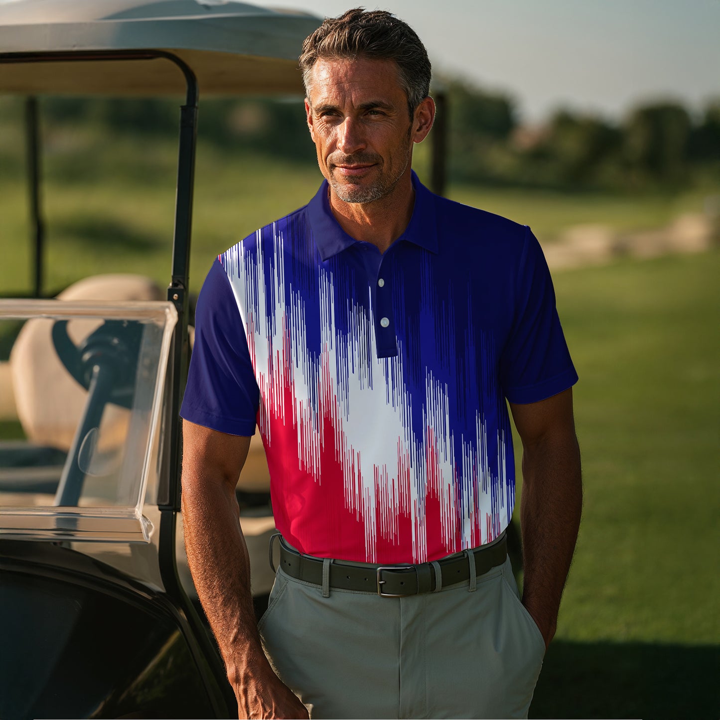 Blue Red White Sporty 2026 Men Polo Shirt