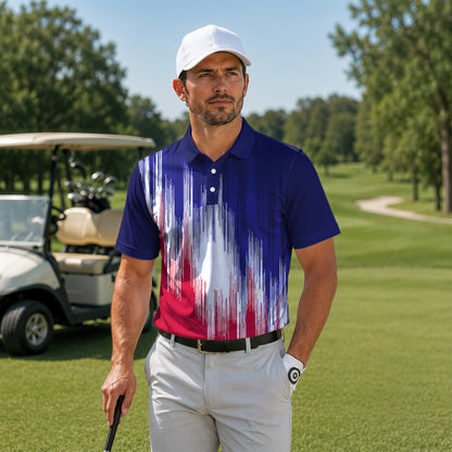 Blue Red White Sporty 2026 Men Polo Shirt