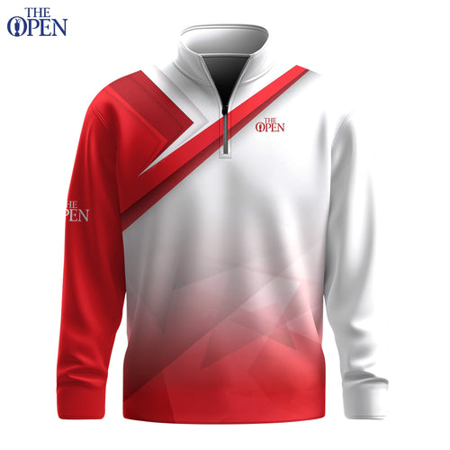 Red Cut  Men Quarter-zip Pullover
