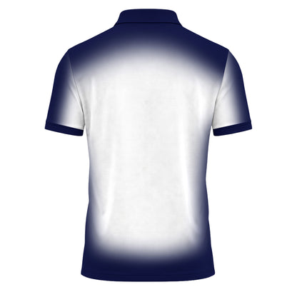 Gradient Blue And White Men Polo Shirt