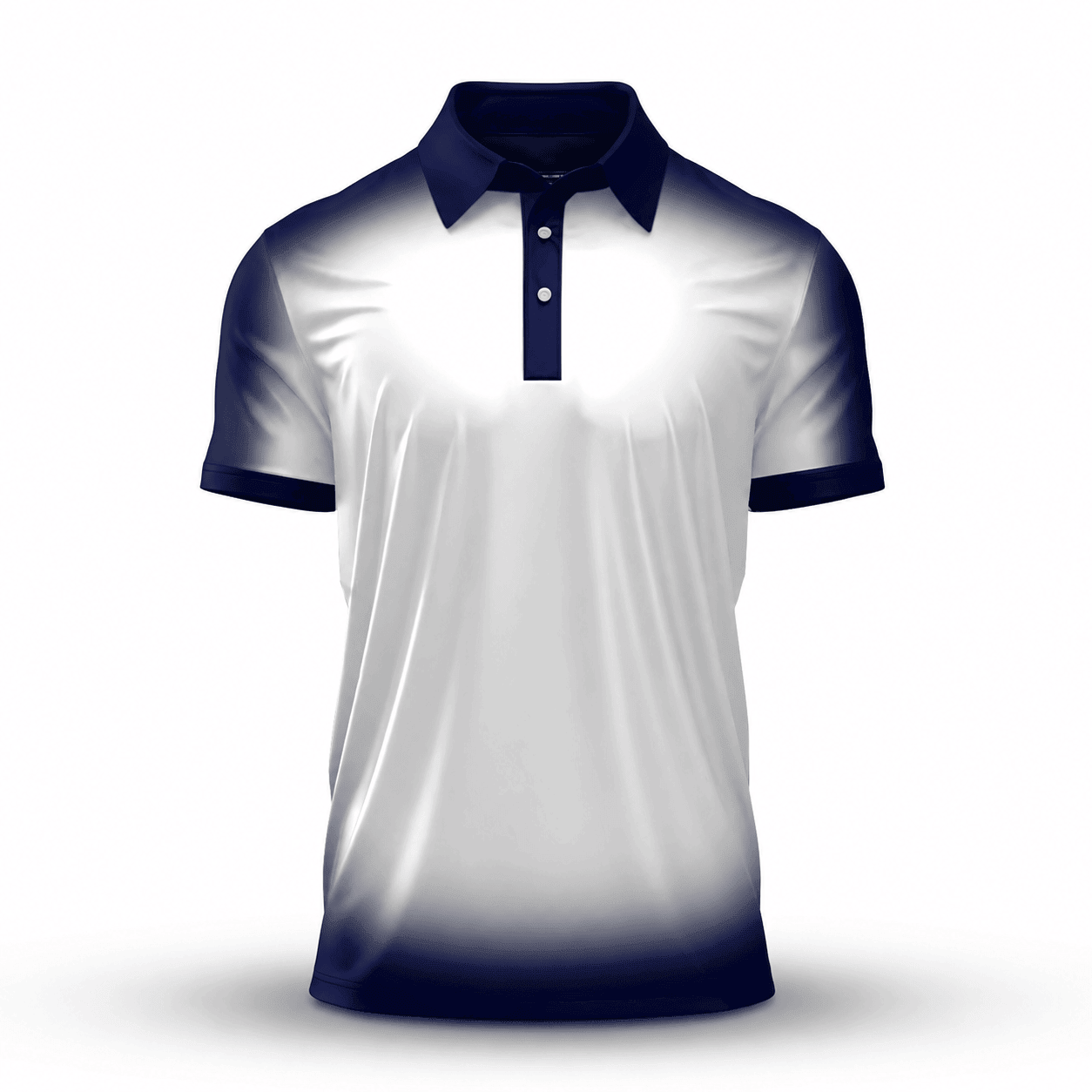 Gradient Blue And White Men Polo Shirt