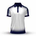 Gradient Blue And White Men Polo Shirt
