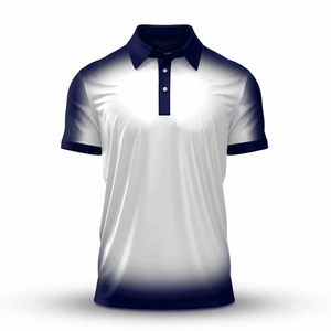 Gradient Blue And White Men Polo Shirt
