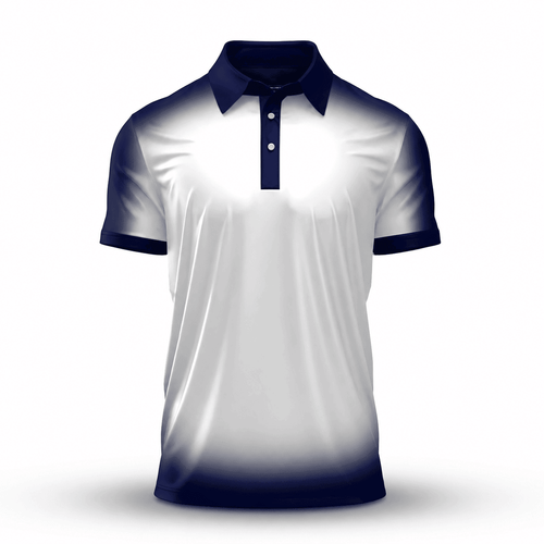 Gradient Blue And White Men Polo Shirt