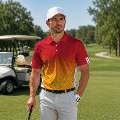 Ombre Orange And White Men Polo Shirt