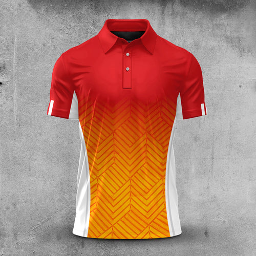 Ombre Orange And White Men Polo Shirt