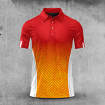 Ombre Orange And White Men Polo Shirt
