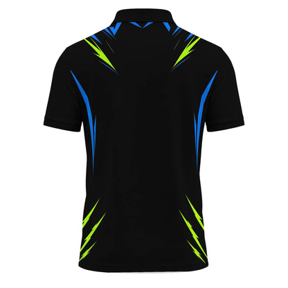 Black  Neon Pattern Men Polo Shirt