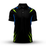 Black  Neon Pattern Men Polo Shirt