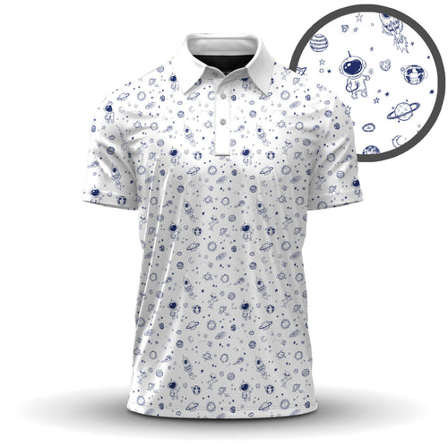 Space Blue White 2026  Men Polo Shirt