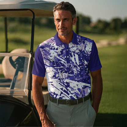 Loud Purple Painting Men Polo Shirt