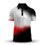Dynamic Range Black White Grey Red Men Golf Polo Shirt