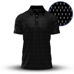 2027  Trophy Pattern Black Men Polo Shirt