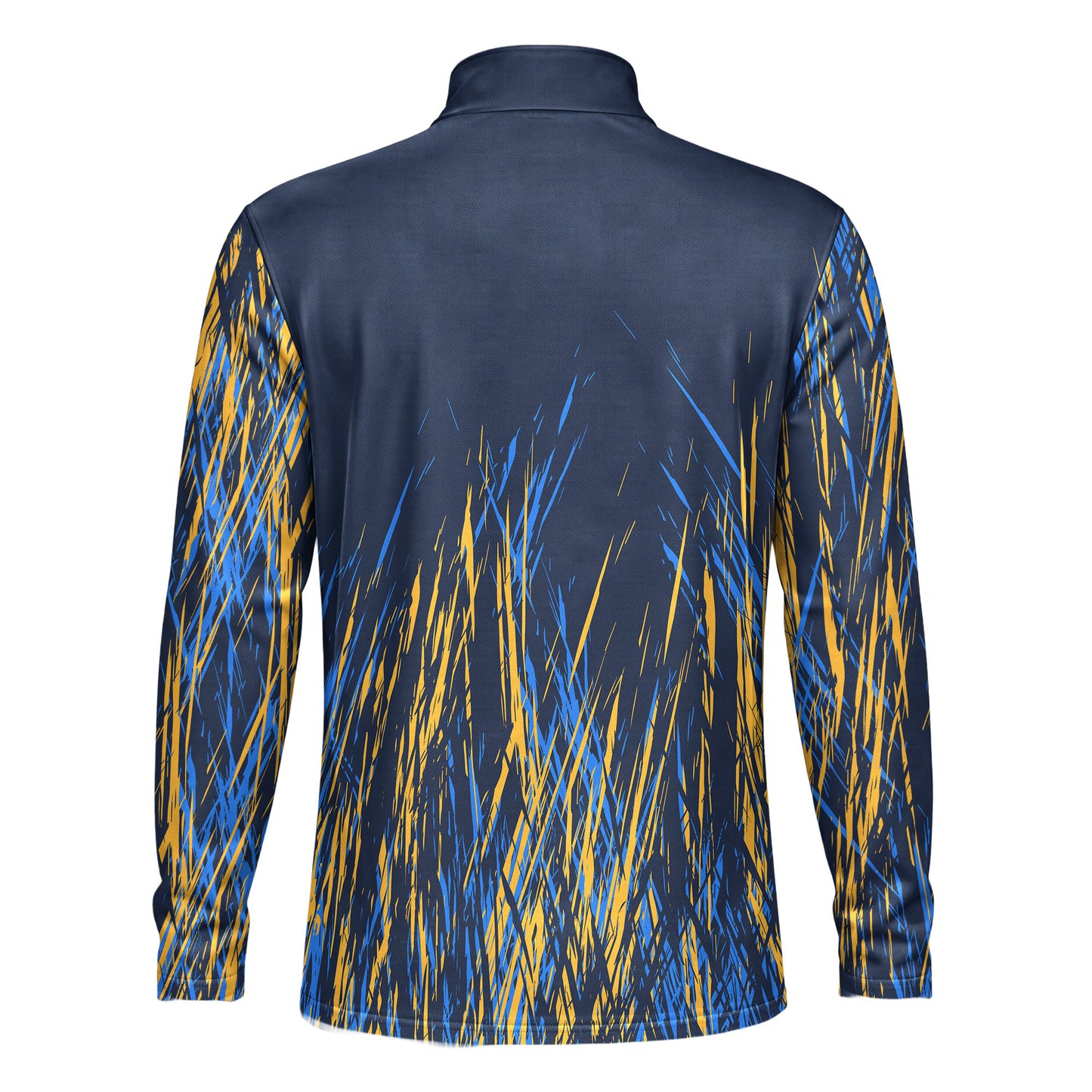 Blue Yellow Color Stains  Men Quarter-zip Pullover