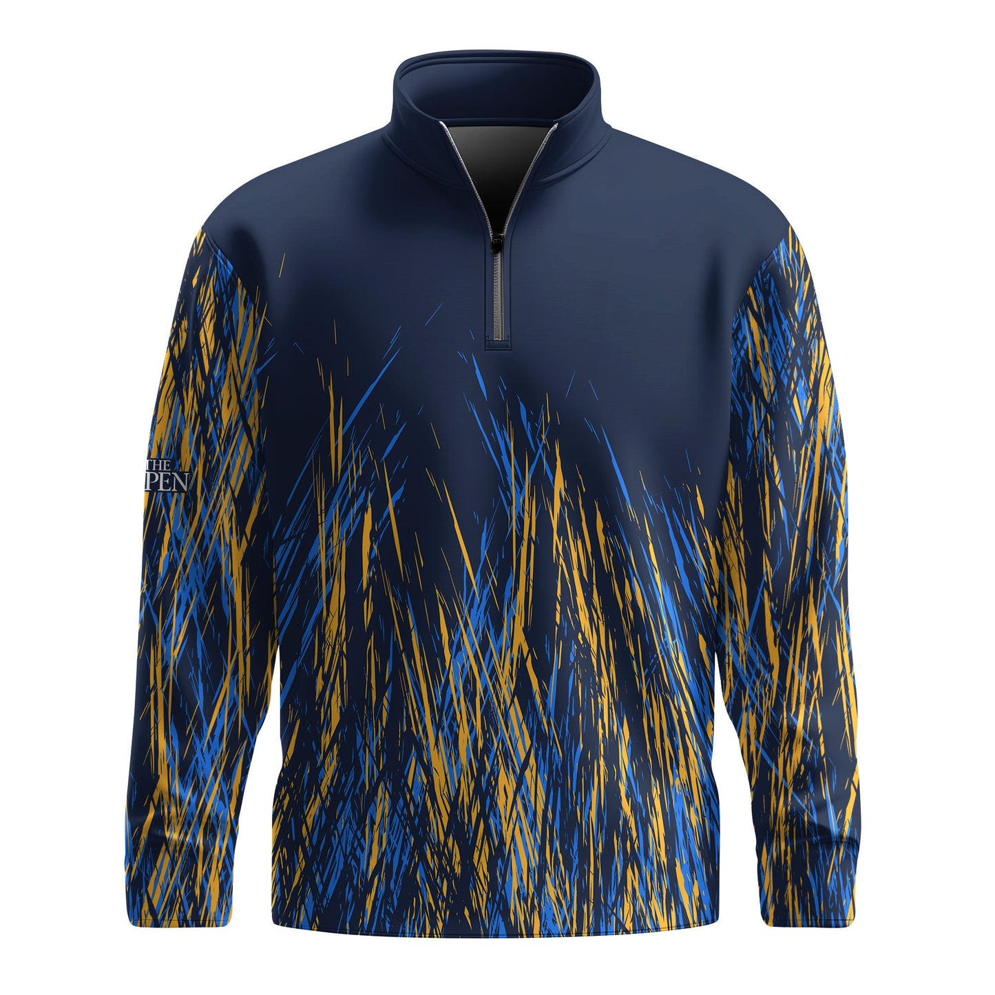 Blue Yellow Color Stains  Men Quarter-zip Pullover