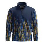 Blue Yellow Color Stains  Men Quarter-zip Pullover
