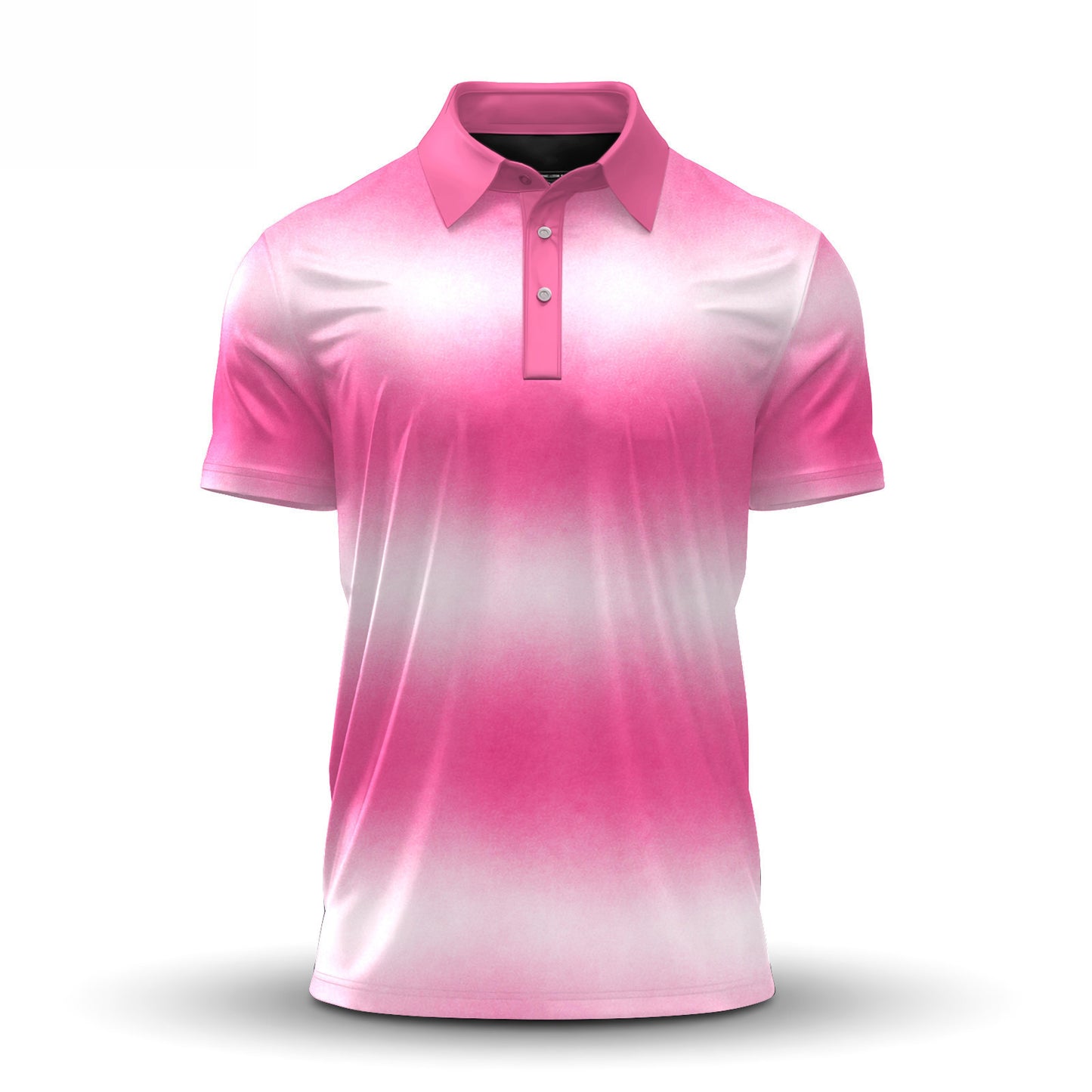 Ombre Pink White Men Polo Shirt
