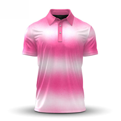 Ombre Pink White Men Polo Shirt
