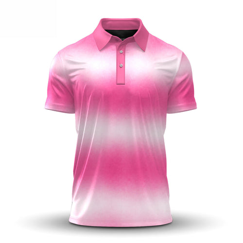 Ombre Pink White Men Polo Shirt
